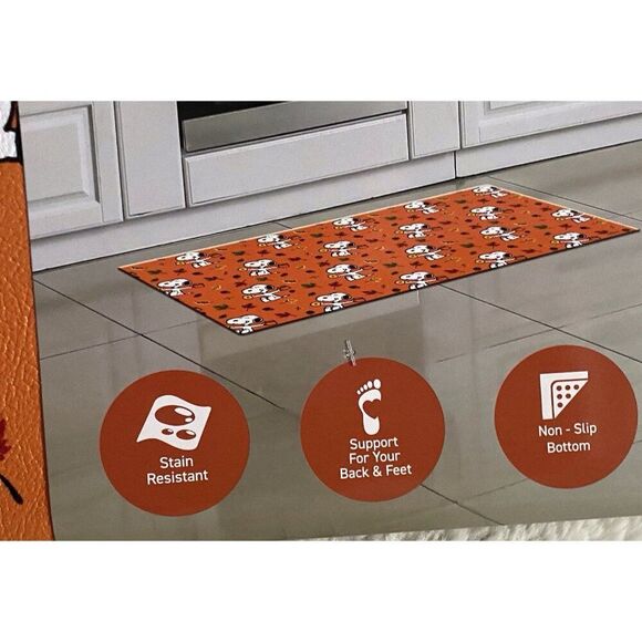 Peanuts Snoopy Coffee Donuts Anti Fatigue Kitchen Mat 20” X 39” Fall Autumn NEW - Picture 6 of 13